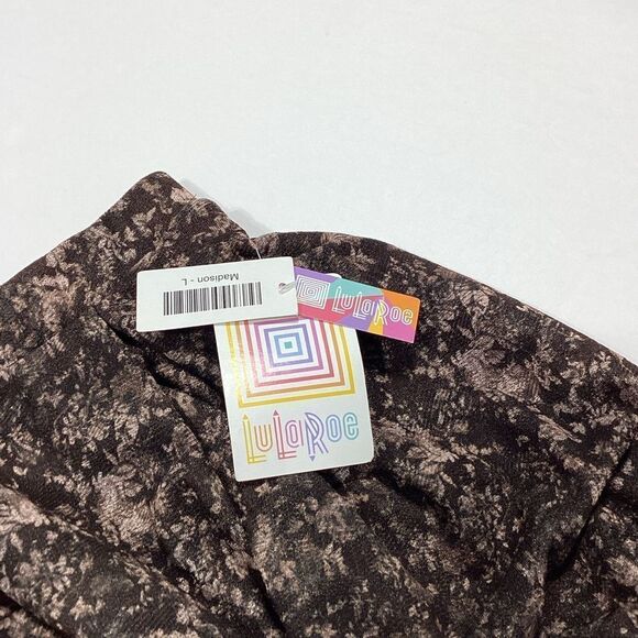 LuLaRoe Madison Skirt Brown Floral L NWT - Picture 13 of 13